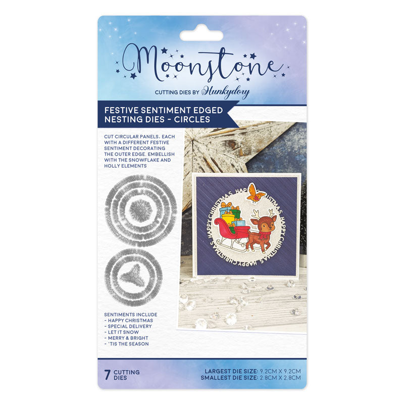 Moonstone Dies - Festive Sentiment Edged Nesting Dies - Circles-1