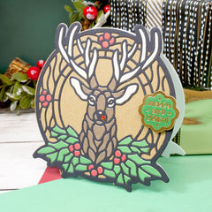 Moonstone Dies - Stained Glass Festive Reindeer-2