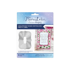 Moonstone Dies - Mini Straight Edged Nesting Dies - Pretty Label-1