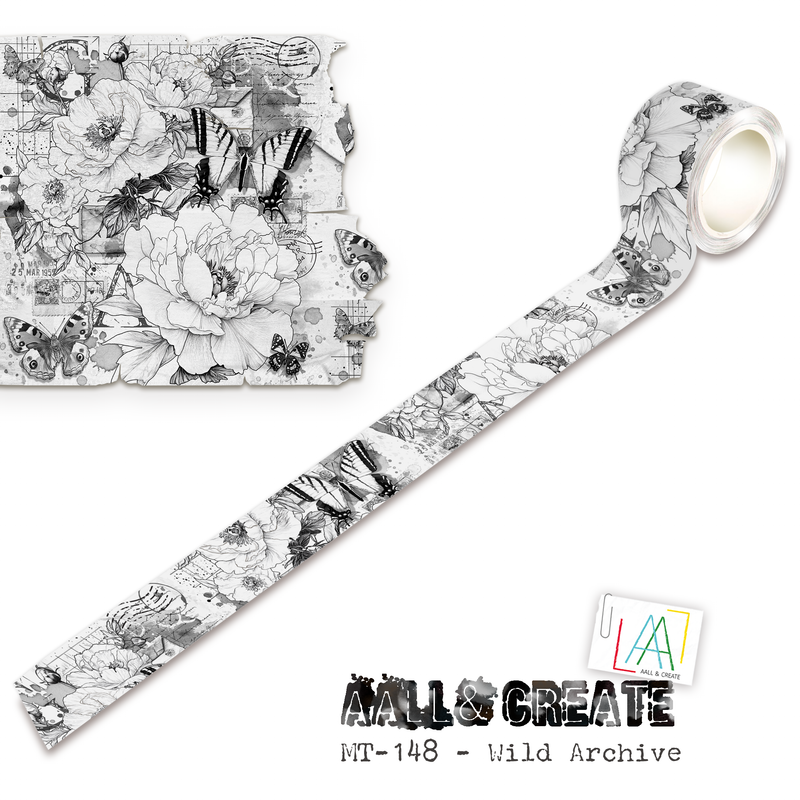 AALL and Create - Washi Tape 25mm x 10m - Wild Archive (Layer-It-Up)-1