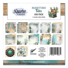 Paquete de papel de 6x6 Maritime Tides de 3Quarter Designs-1