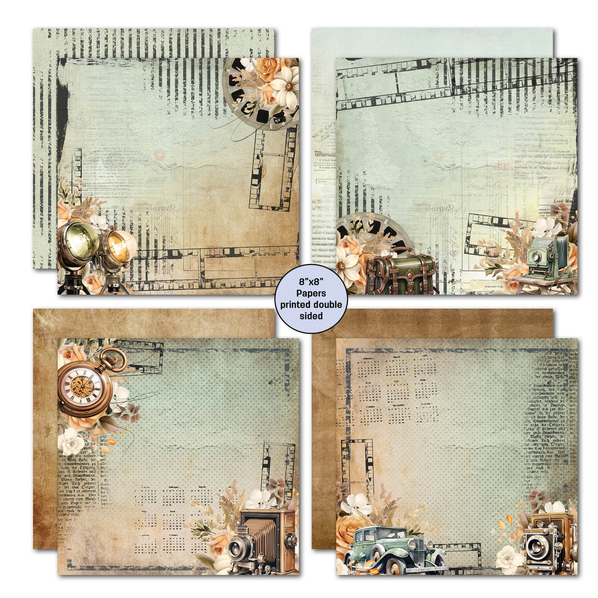 3Quarter Designs Moments capturés Pack de papiers 20x20 cm-2