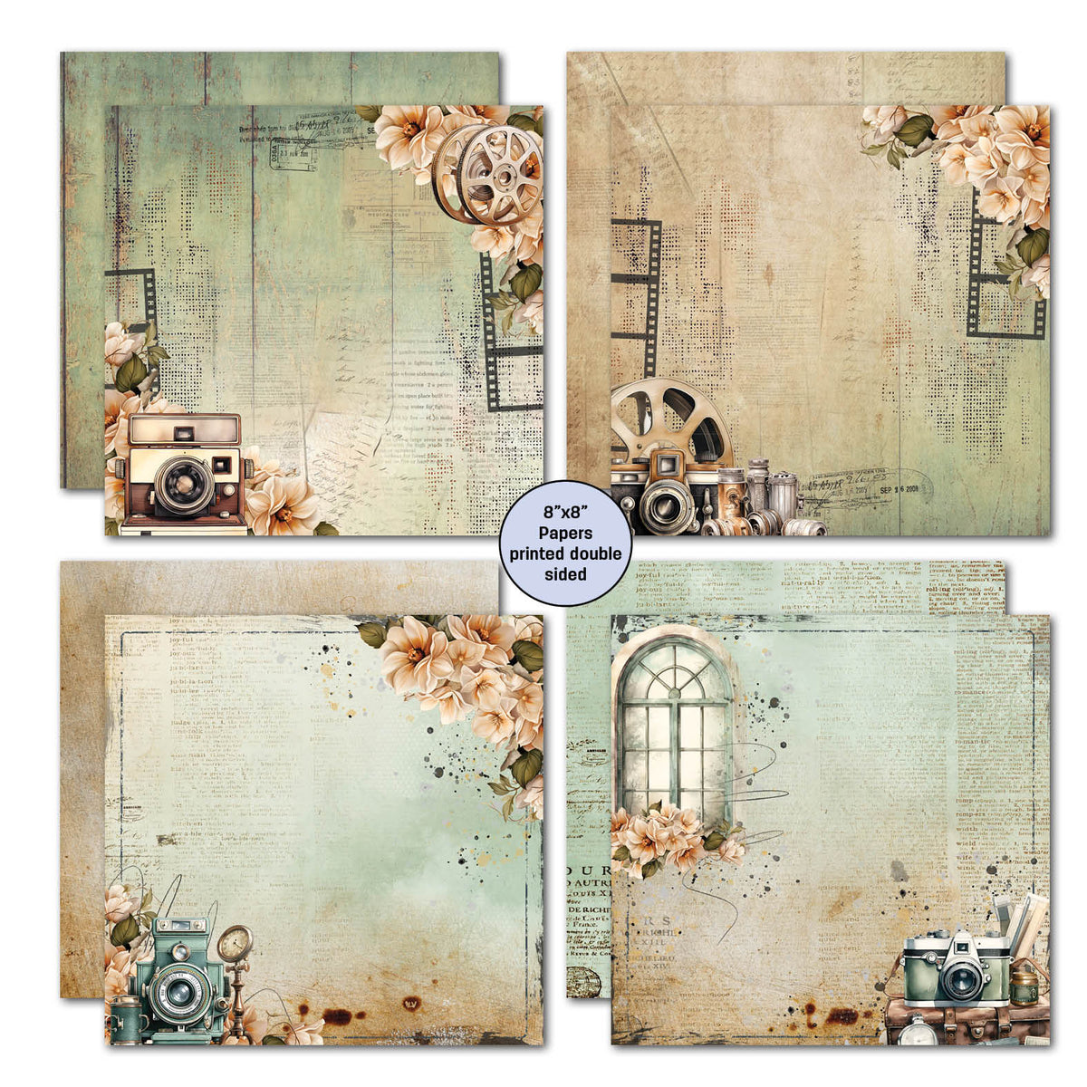 3Quarter Designs Moments capturés Pack de papiers 20x20 cm-3