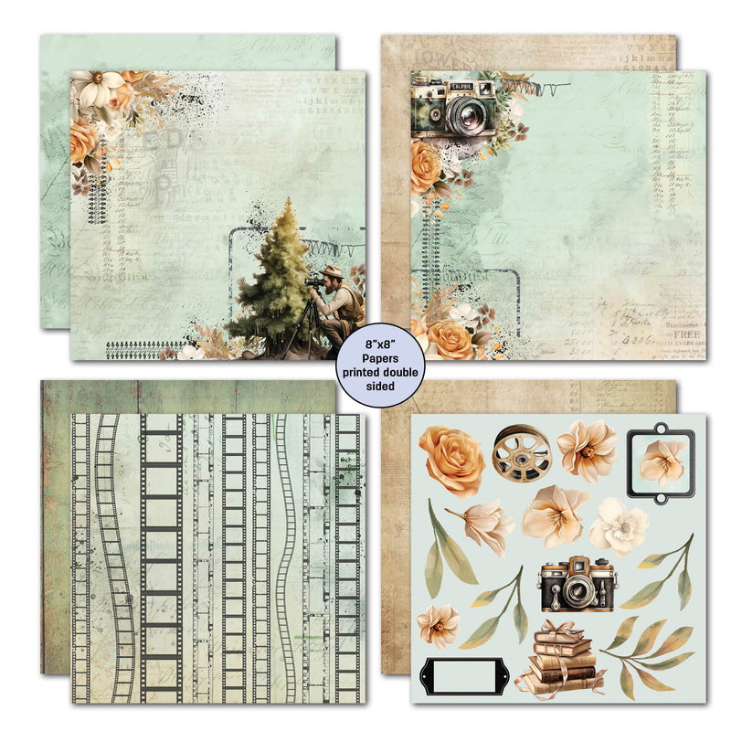 3Quarter Designs Moments capturés Pack de papiers 20x20 cm-4