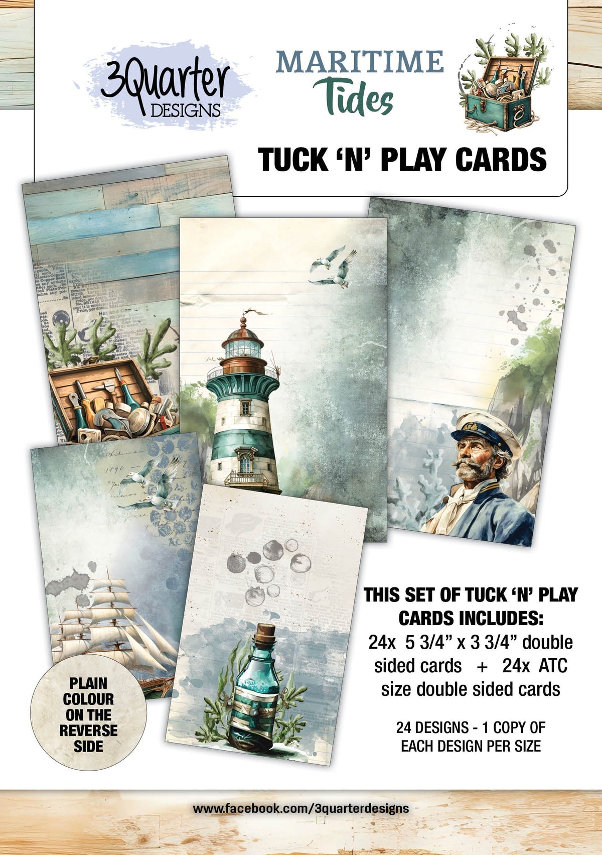 3Quarter Designs Maritime Tides - Tuck N Play Cards-1