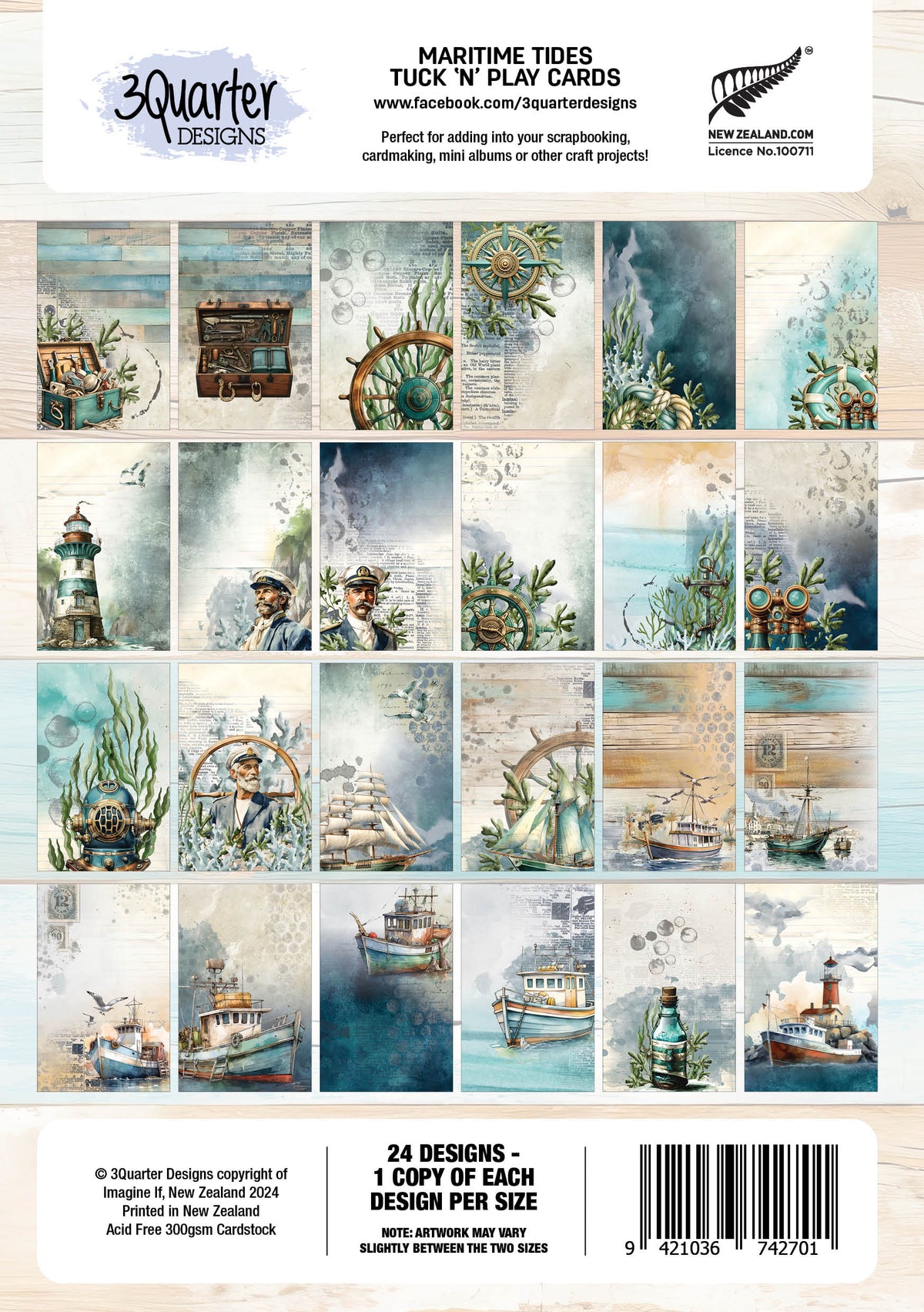 3Quarter Designs Maritime Tides - Tuck N Play Cards-2