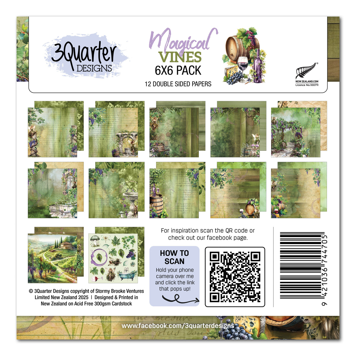 3Quarter Designs Magical Vines 6x6 Paper Pack-1