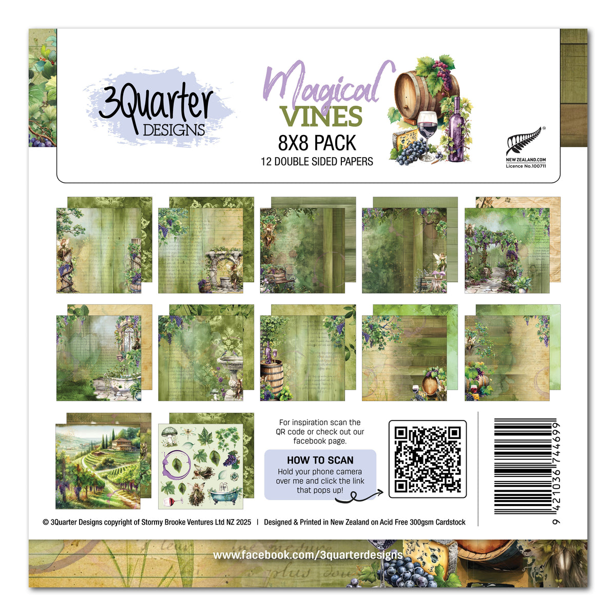 3Quarter Designs Magical Vines 8x8 Paper Pack-1