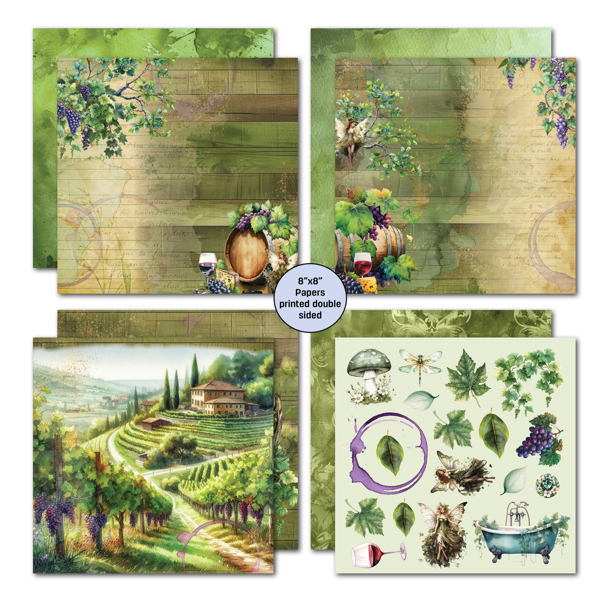 3Quarter Designs Magical Vines 8x8 Paper Pack-4