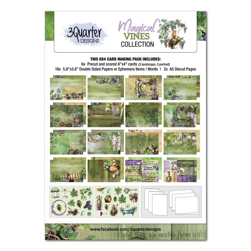 3Quarter Designs Magical Vines  6x4 Card Pack-1