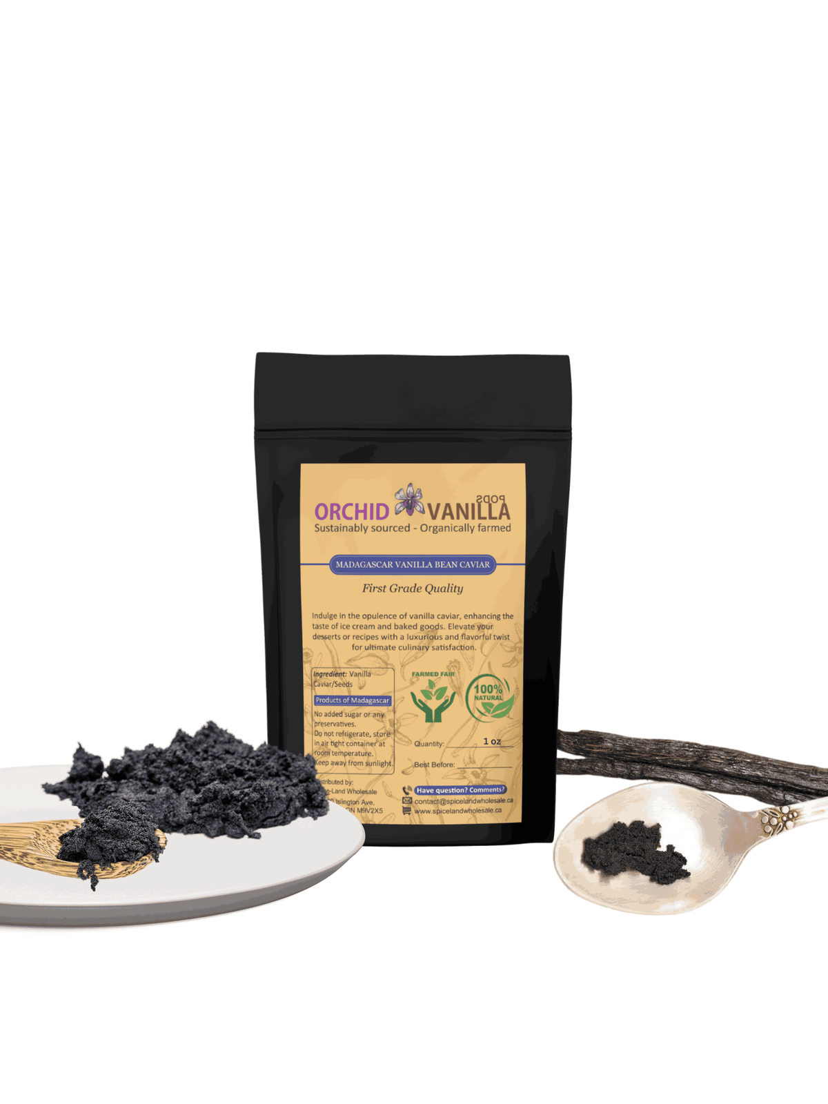 Madagascar Vanilla Bean Seeds/Caviar Gourmet <br> First Grade-10