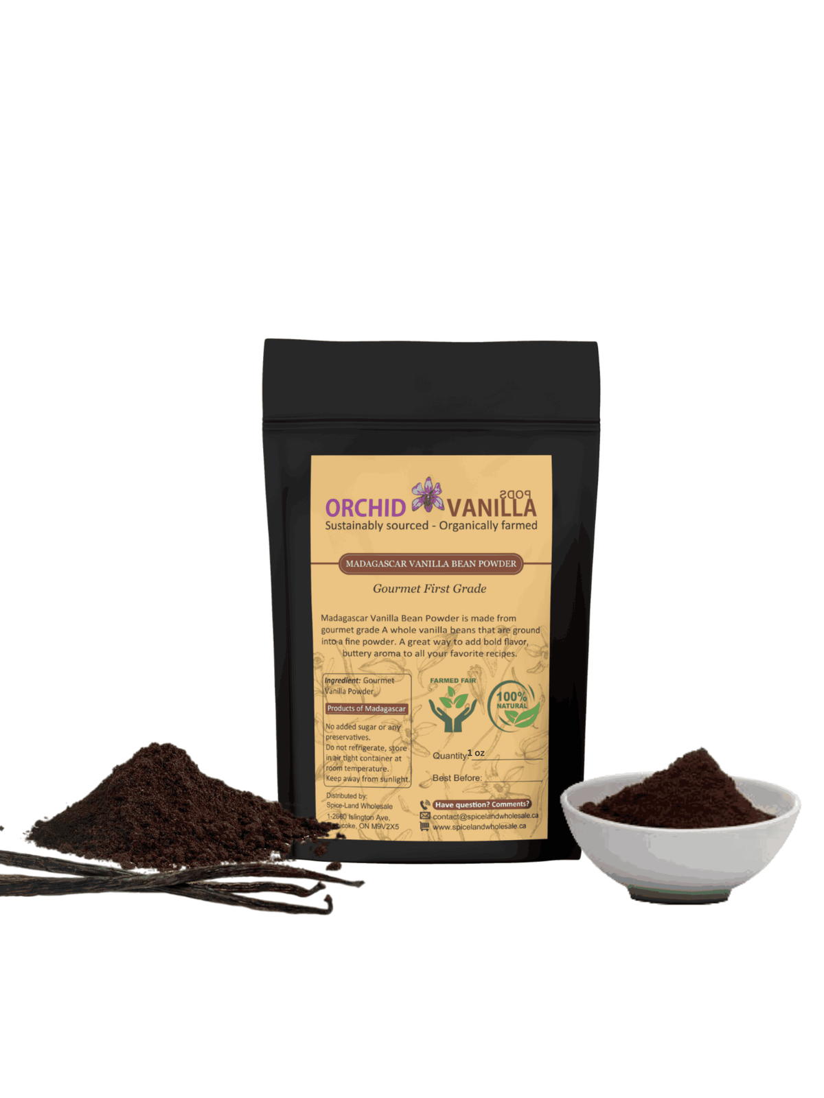 Madagascar Ground Vanilla Bean Powder Gourmet <br> First Grade<BR>-10