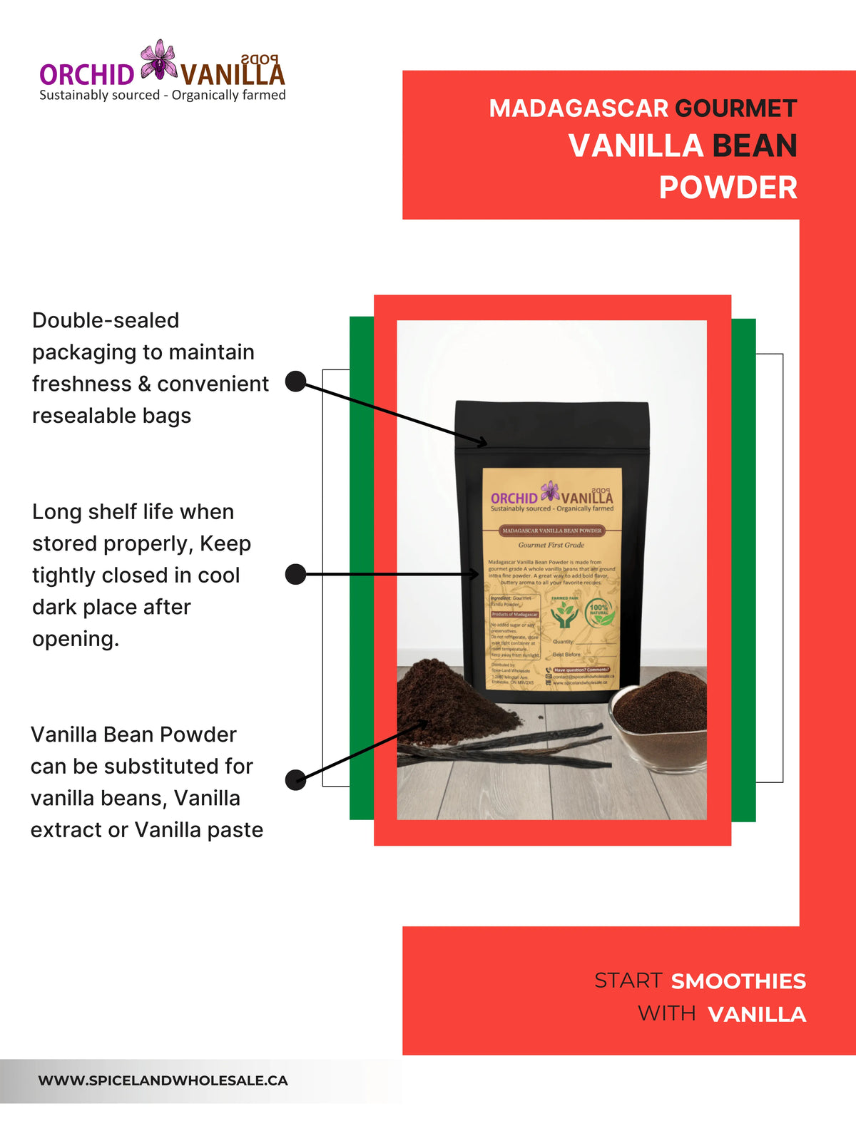 Madagascar Ground Vanilla Bean Powder Gourmet <br> First Grade<BR>-3