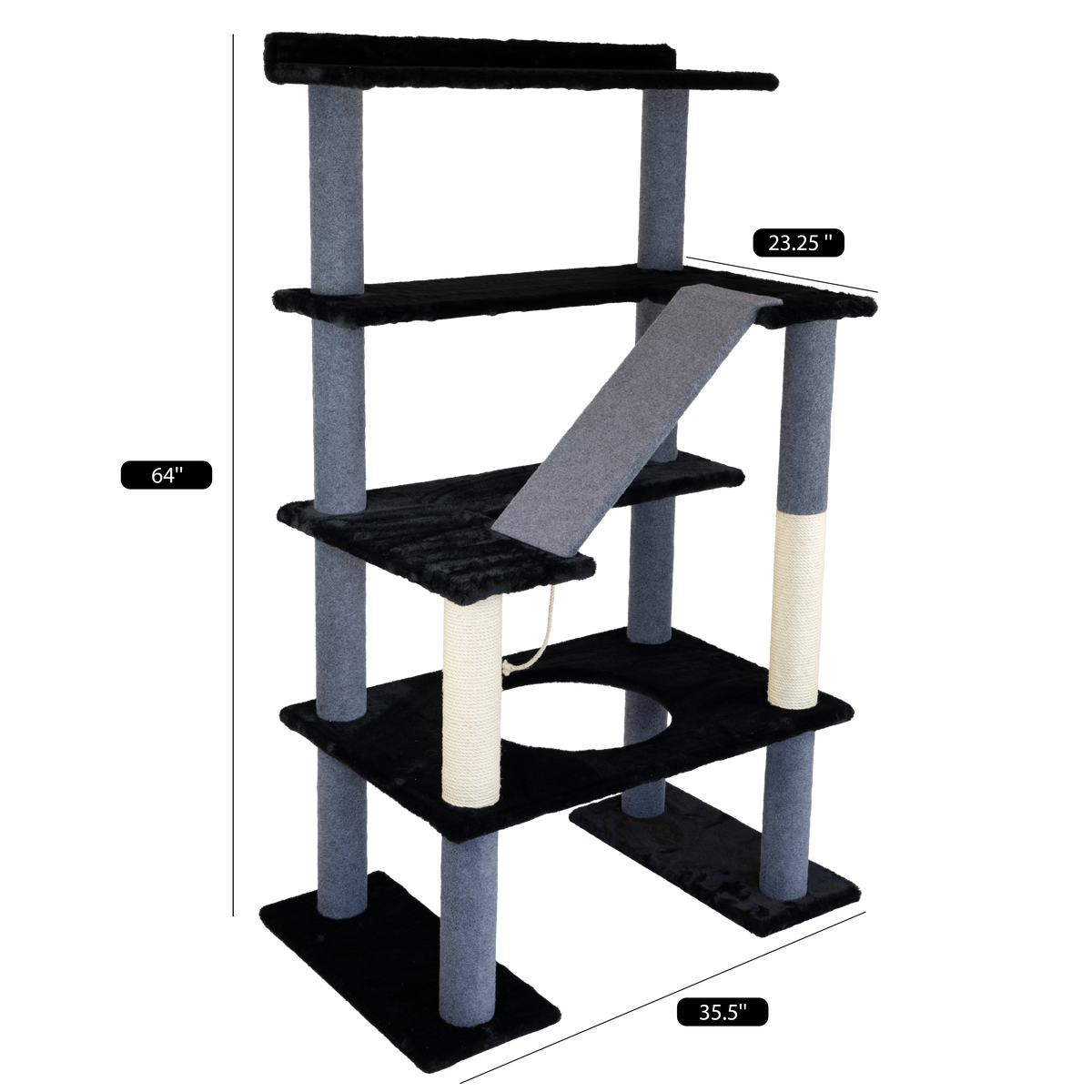 Maine Coon 65" Cat Tower - 5-Level Cat Tree-9