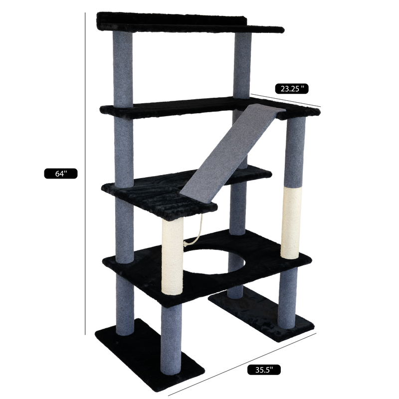 Maine Coon 65" Cat Tower - 5-Level Cat Tree-9