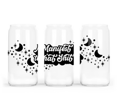 Manifest That Shit Glass Can with Bamboo Lid-1