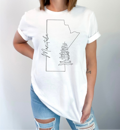 Manitoba Line Art Unisex T-shirt | Manitoba Apparel-1