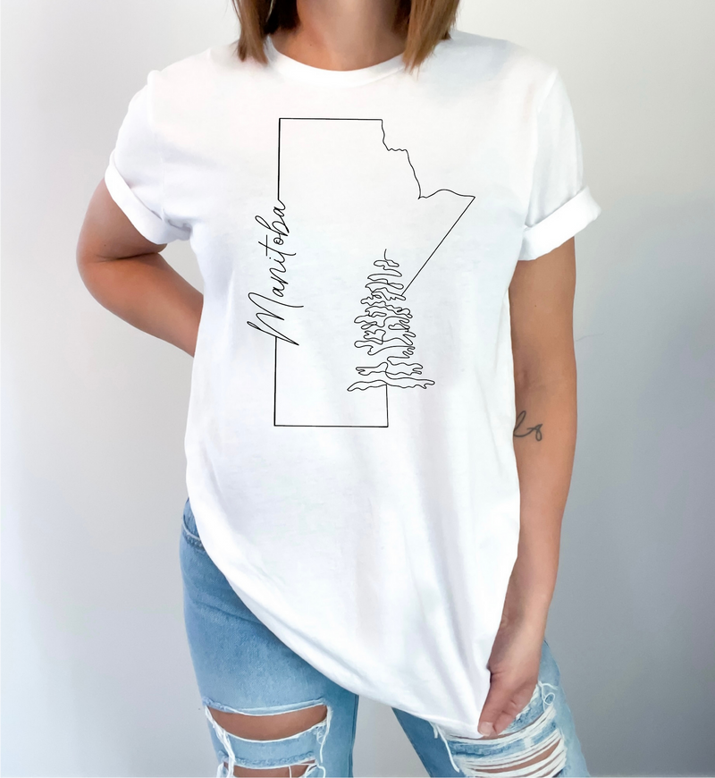 Manitoba Line Art Unisex T-shirt | Manitoba Apparel-1