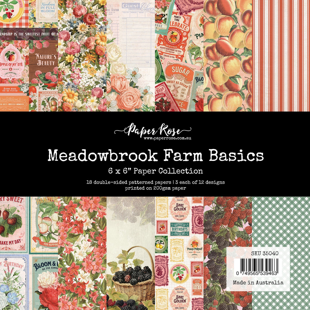 Collection de papiers Meadowbrook Farm Basics 6x6 35040
