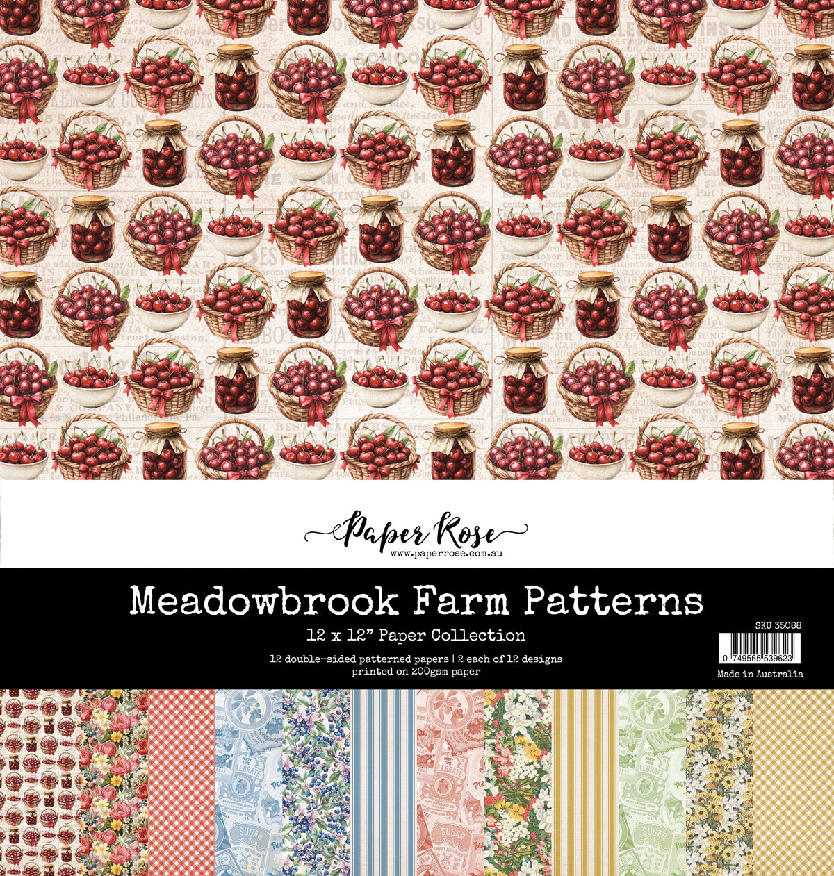 Collection de Papiers Meadowbrook Farm Patterns 30x30 cm 35088-1