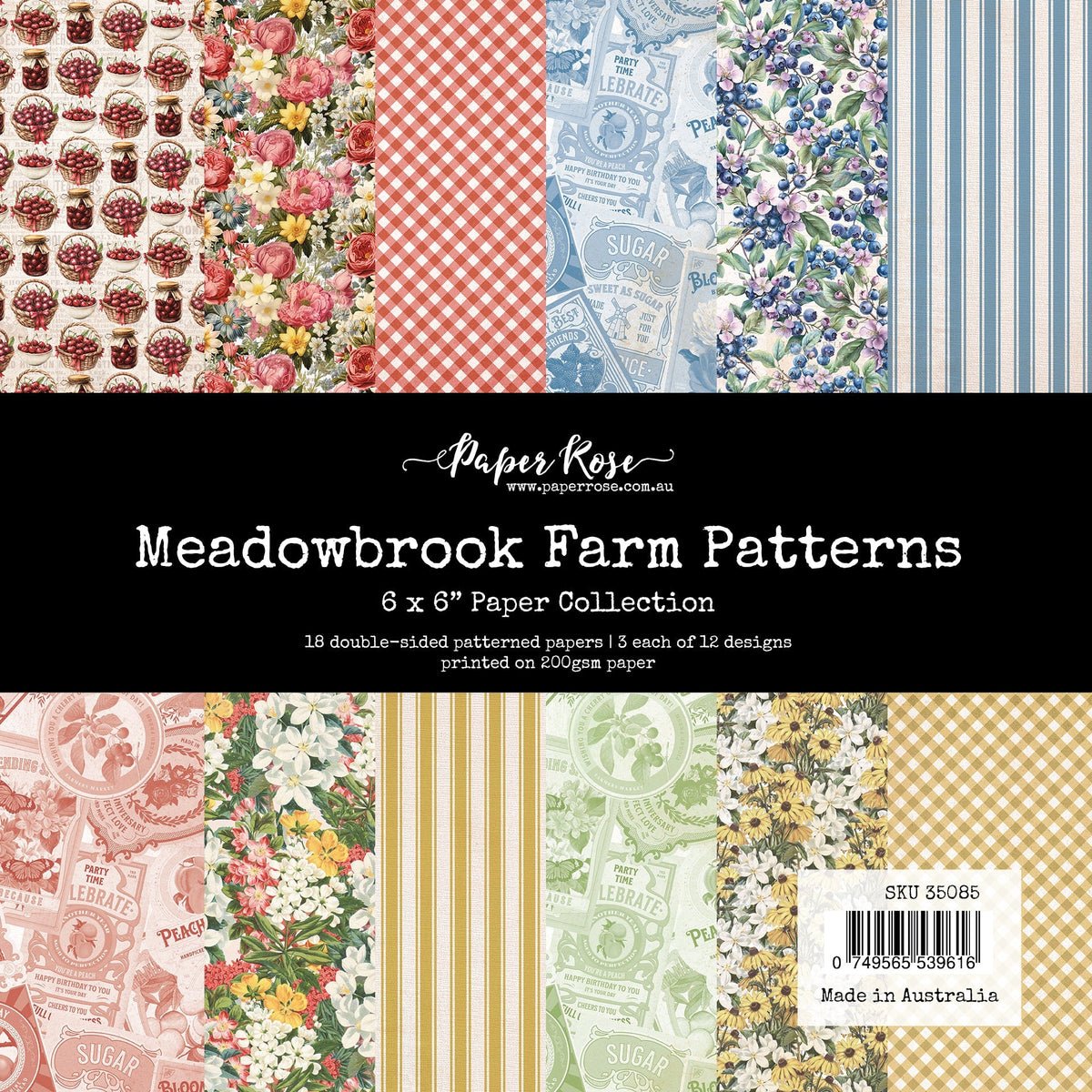 Collection de Papiers Meadowbrook Farm Patterns 6x6 35085-1