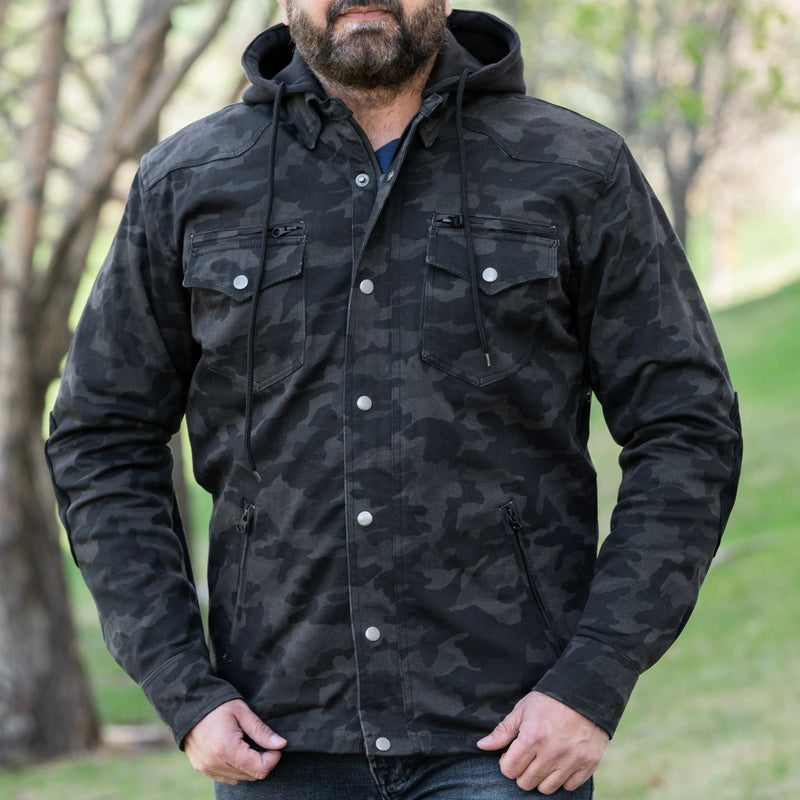 Men's Armored Biker Shirt with Extra Protection-1