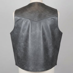 Men's Western Patch Leather Vest | Open Road-2