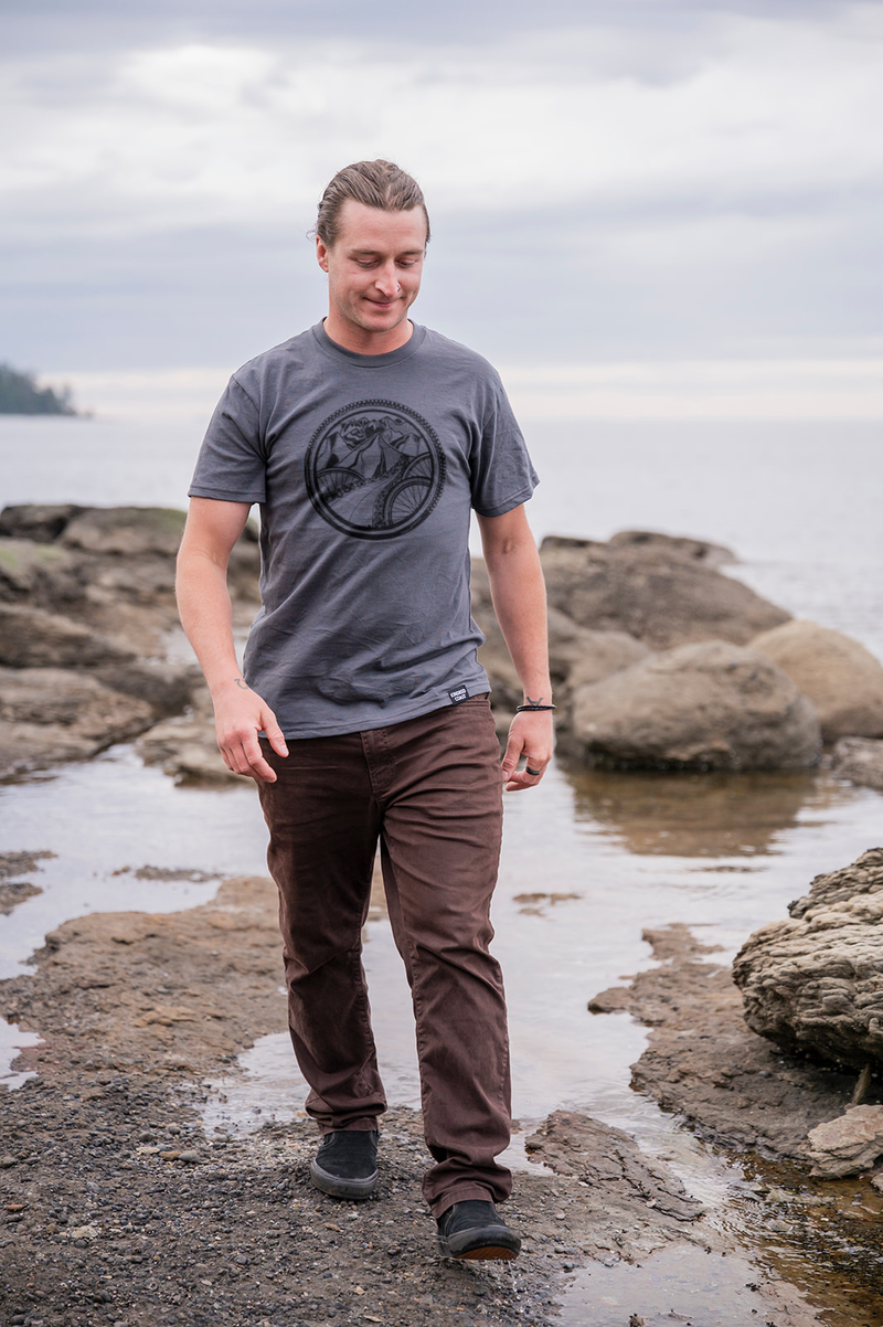 BIKE WORLD - Unisex Organic Cotton Tee - Storm Grey-1