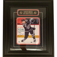 Dawson Mercer Autographed New Jersey Devils Shooting 8x10 Framed Photo-1