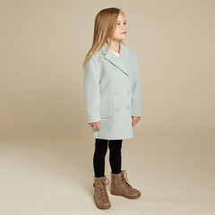 Cloud Blue Girl's Double-Breasted Coat | Miles The Label-2