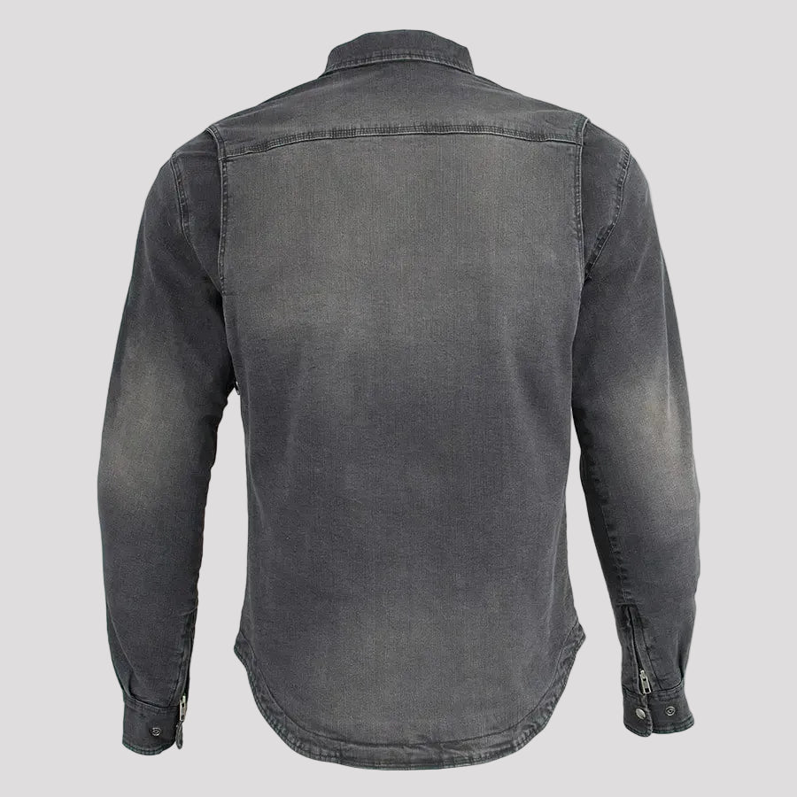 Milwaukee Leather Men's Faded Denim Armored Shirt Jacket-3