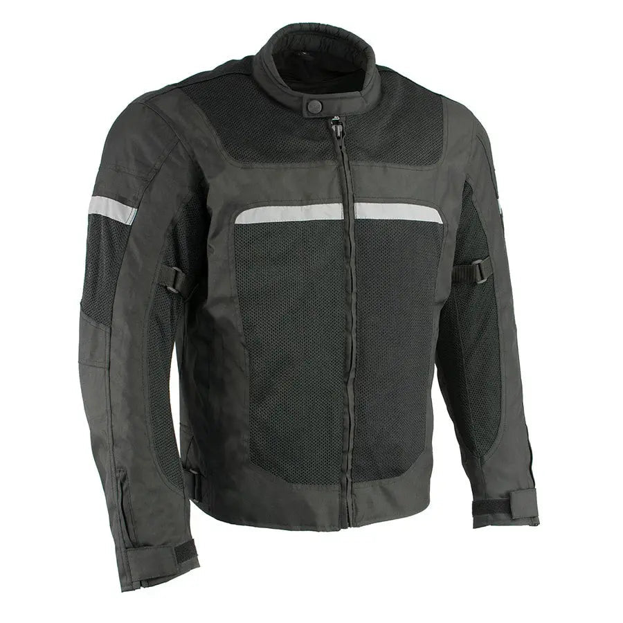 Milwaukee Leather Men's Mesh & Nylon Combo Racer Jacket-2