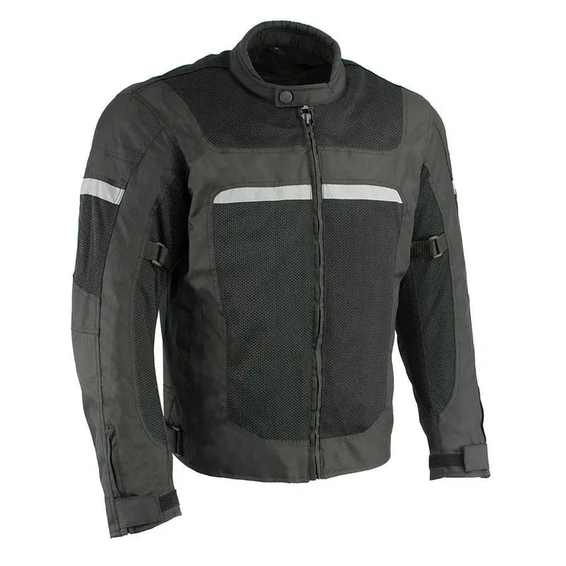 Milwaukee Leather Men's Mesh & Nylon Combo Racer Jacket-2