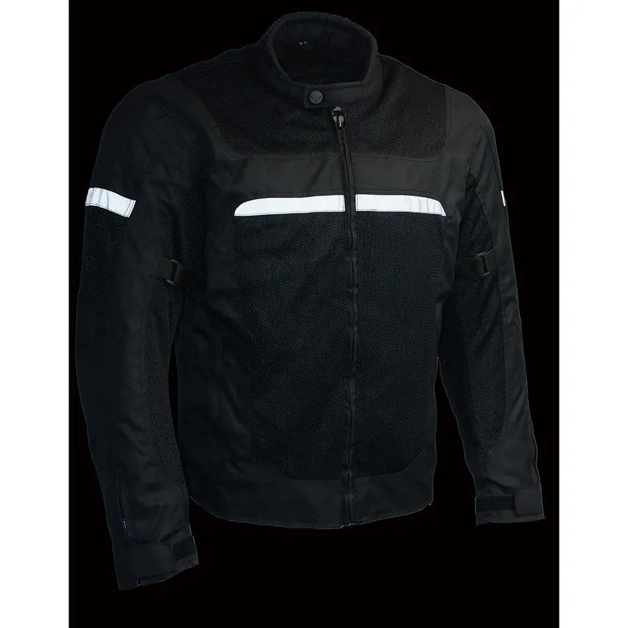 Milwaukee Leather Men's Mesh & Nylon Combo Racer Jacket-3