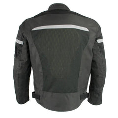 Milwaukee Leather Men's Mesh & Nylon Combo Racer Jacket-4