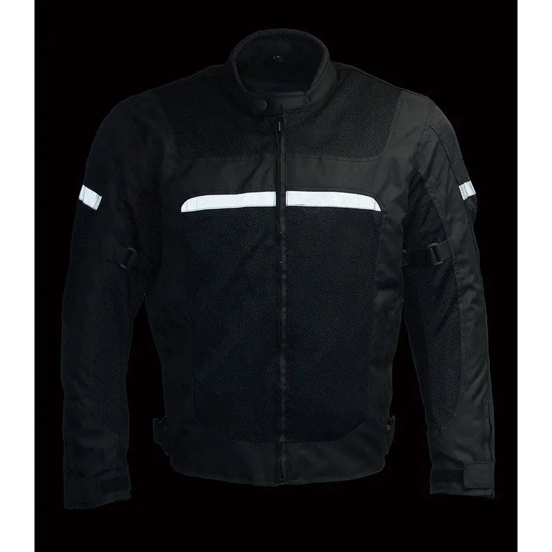Milwaukee Leather Men's Mesh & Nylon Combo Racer Jacket-5