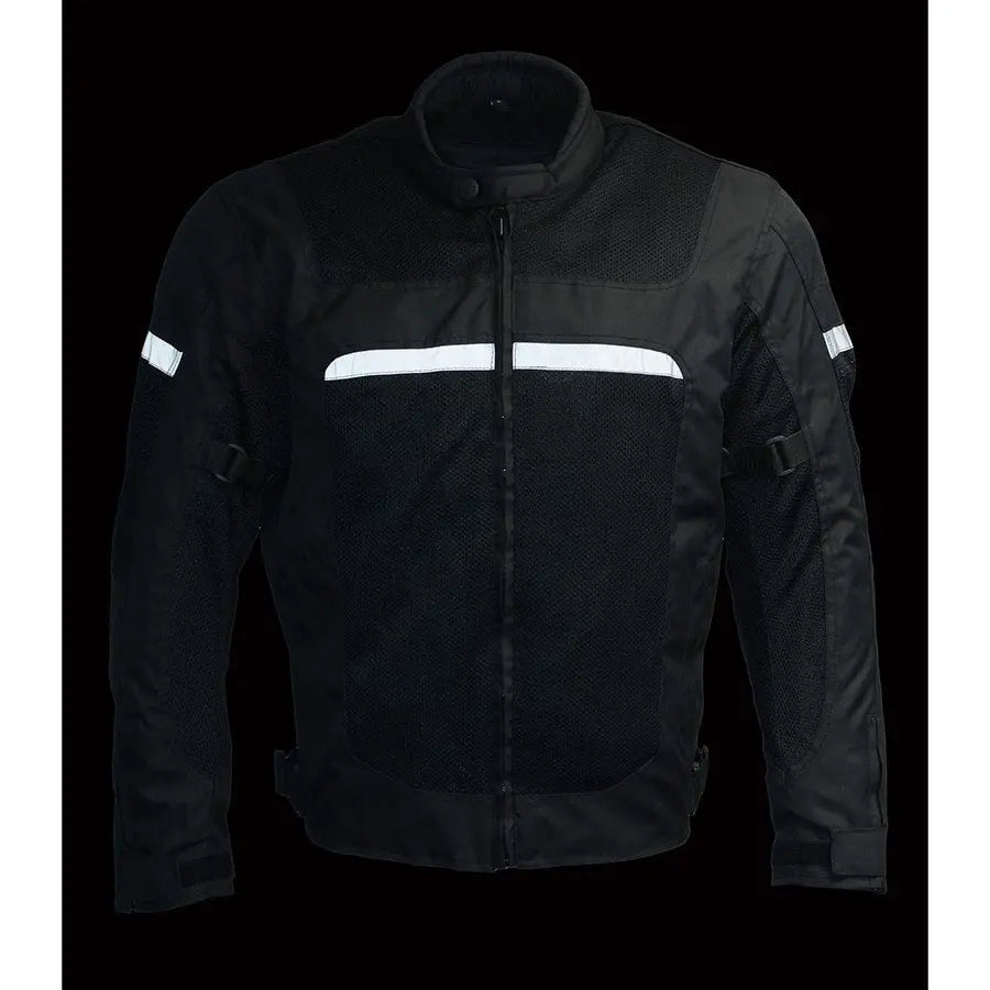 Milwaukee Leather Men's Mesh & Nylon Combo Racer Jacket-5