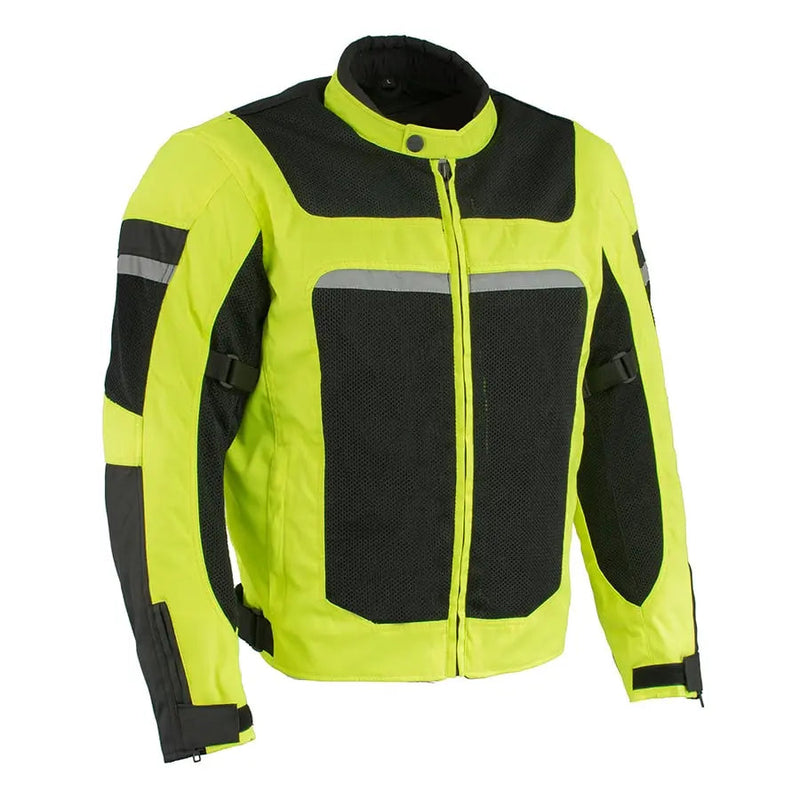 Milwaukee Leather Men's Mesh & Nylon Combo Racer Jacket-7