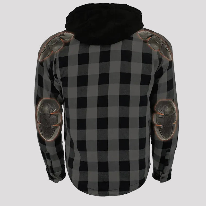 Milwaukee Leather Men's Plaid Flannel Armored Shirt Jacket-6