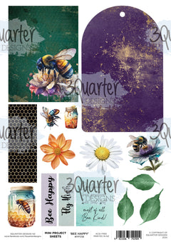 3Quarter Designs Bee Happy - Mini Project Sheet-1