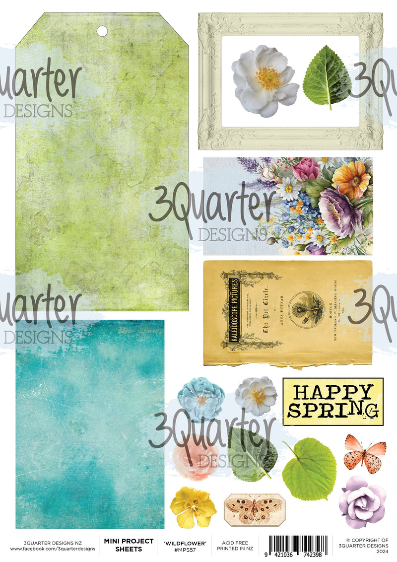 3Quarter Designs Heavenly Wildflowers - Mini Project Sheet-1