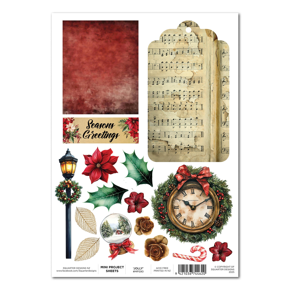 3Quarter Designs Holly Jolly - Mini Project Sheet-1