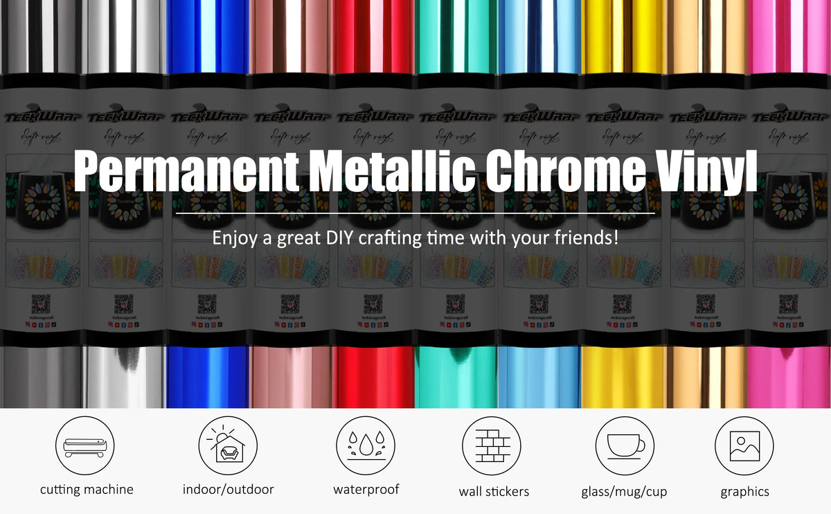 TeckWrap Mirror Chrome Adhesive Vinyl - Silver | Elevate Your Crafts with Lustrous Brilliance-4
