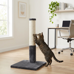Noba Classic 28" Scratching Post - Grey Faux Fur-2