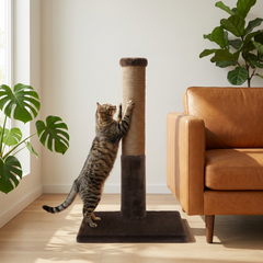 Noba Classic 28" Scratching Post - Brown Faux Fur-2