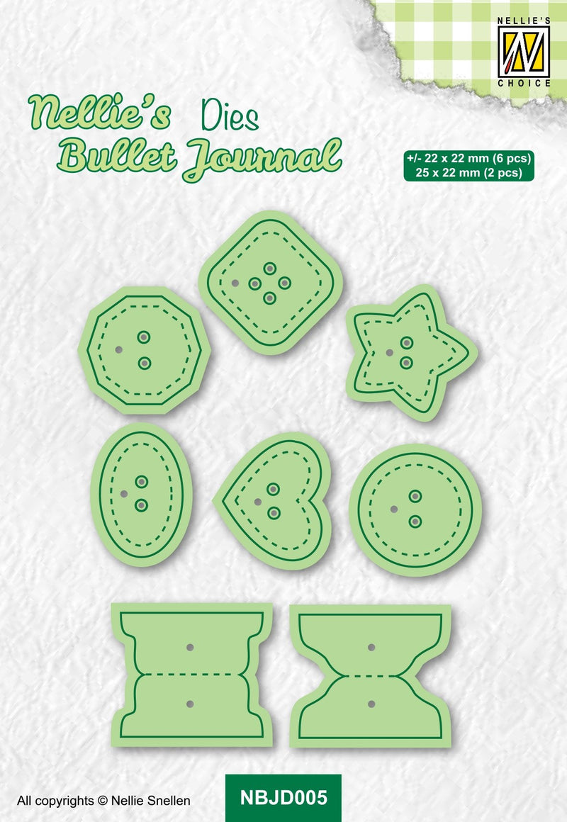 Nellie's Choice Nellie's Bullet Journal Die - Buttons-1