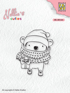 Nellie's Choice Clear Stamp Christmas Cuties Koala With Parcel-1