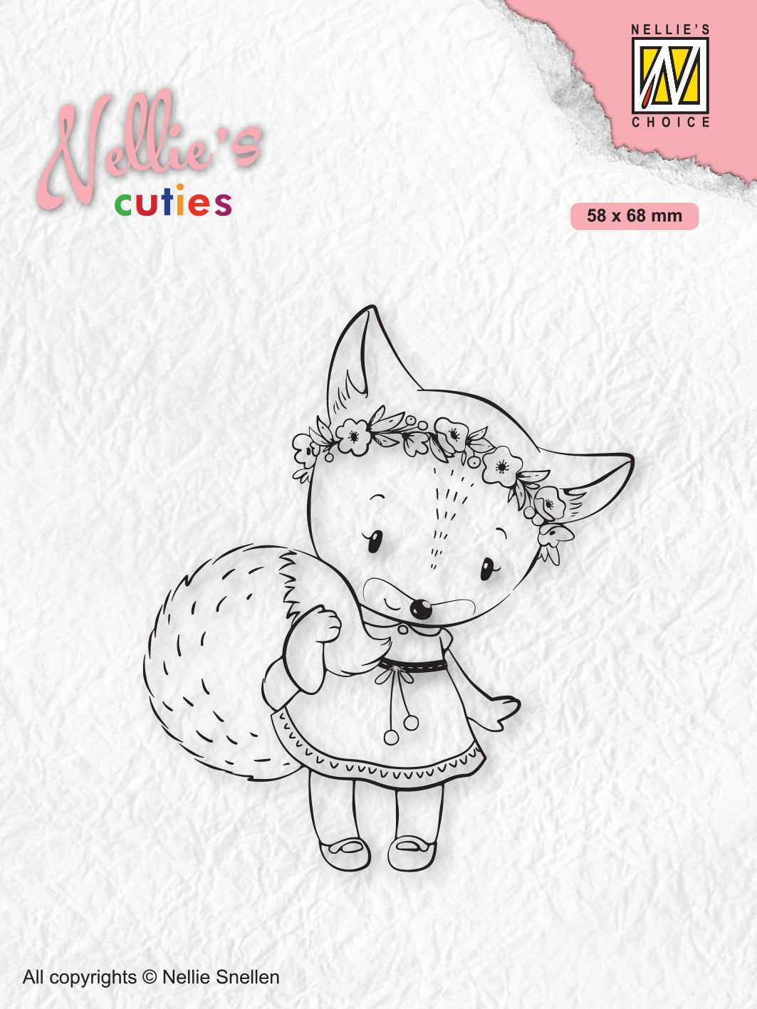Nellie's Choice Clear Stamp Christmas Cuties Foxy Christmas Lady-1