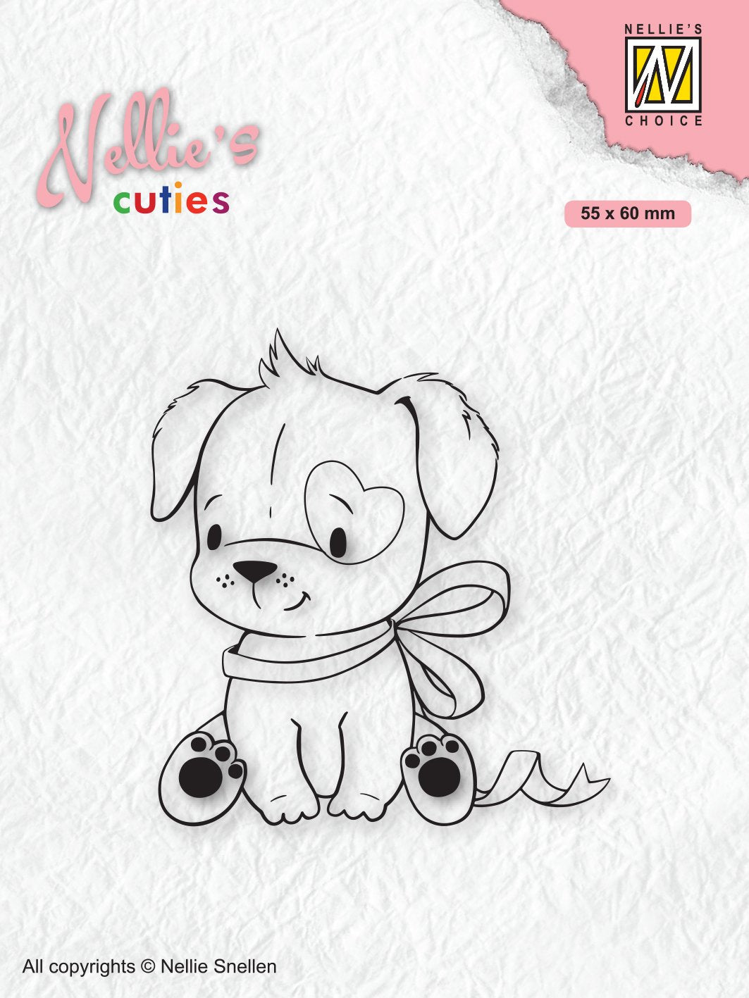Nellie's Choice Clear Stamp Christmas Cuties Dog With Christmas-Bow-1