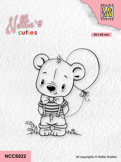Nellie's Choice Clear Stamp Nellie's Cuties - Boy With Balloon-1